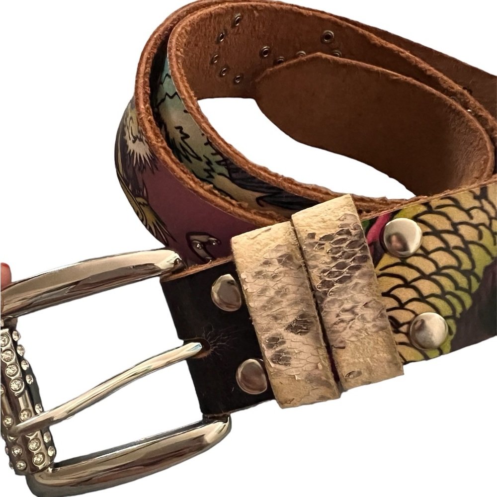 Y2K Vintage Authentic ED HARDY BY CHRISTIAN AUDIGIER Belt size Medium. - Picture 2 of 7